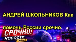 АНДРЕЙ ШКОЛЬНИКОВ Как помочь России срочно