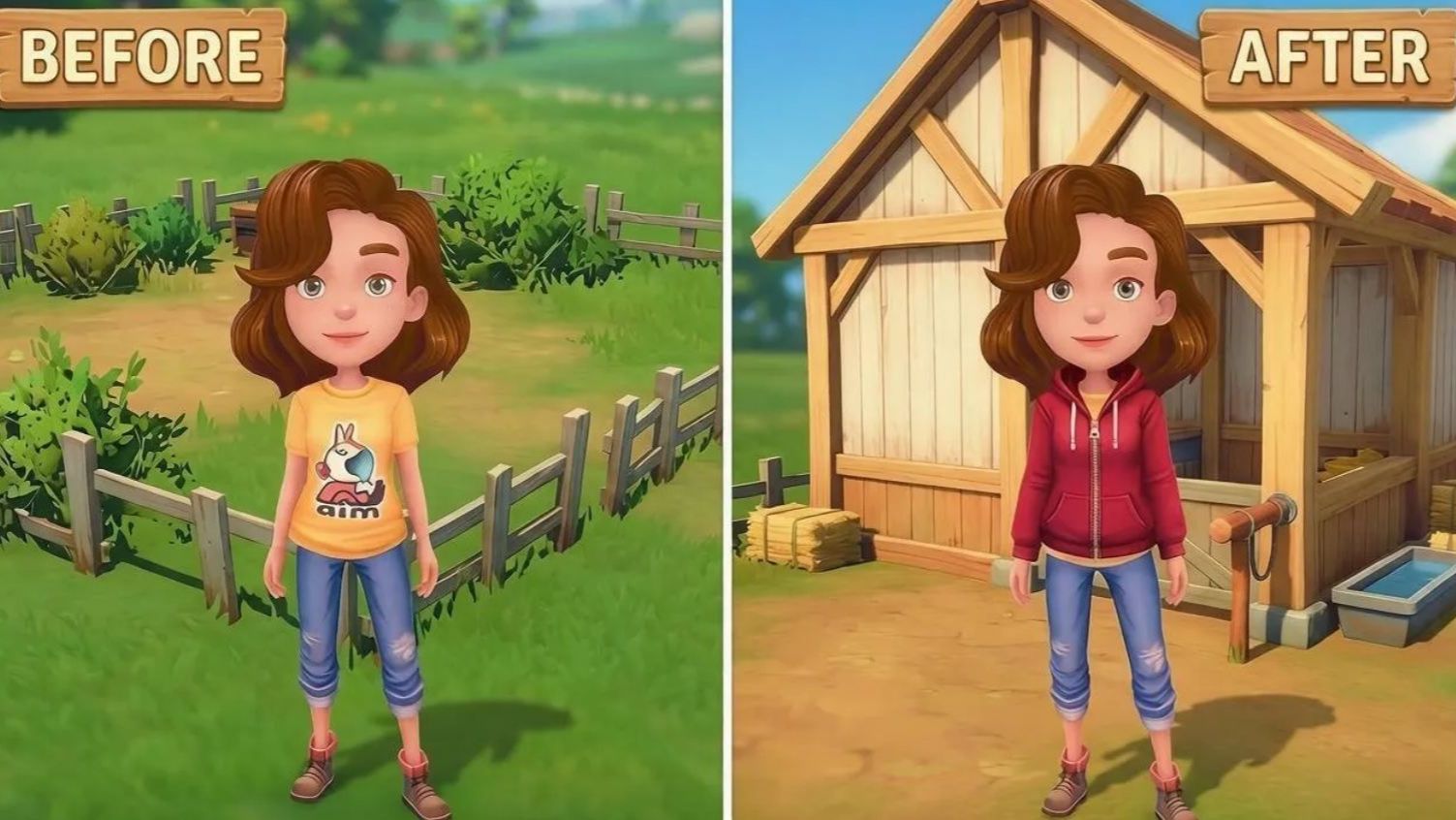 #7 My Time At Portia - конец весны, постройка конюшни и покупка курточки