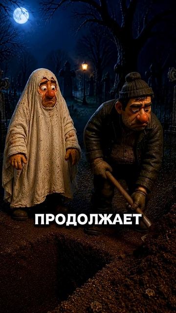 Алкаш решил напугать могильщика… Зря #анекдот #юмор #анимация #история #shorts