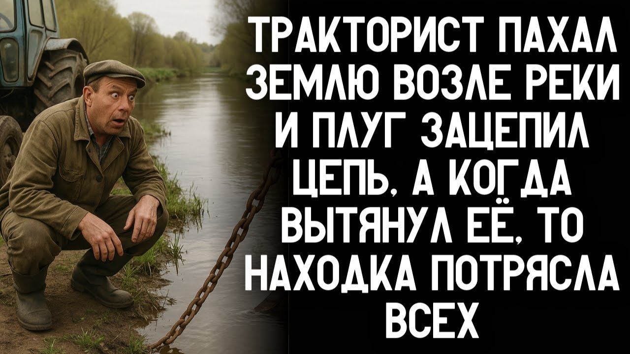Тракторист пахал у реки, плуг зацепил цепь. Вытянул — и находка шокировала всех. Аудио-рассказ!