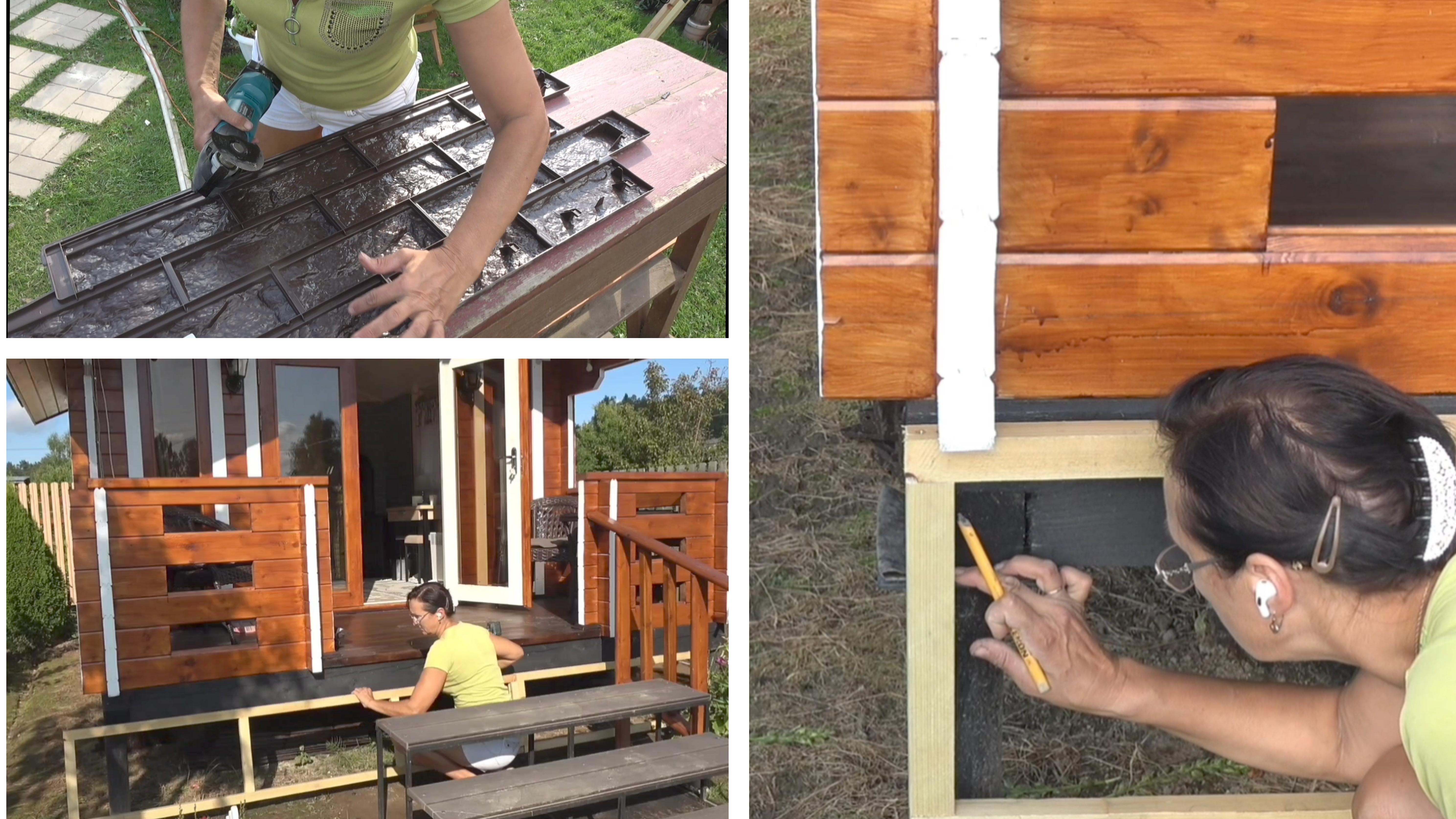 6 соток 17 августа 2026 года.  Отделала фасадными панелями цоколь нового домика спереди.