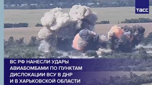 ВС РФ нанесли удары авиабомбами по пунктам дислокации ВСУ в ДНР и в Харьковской области