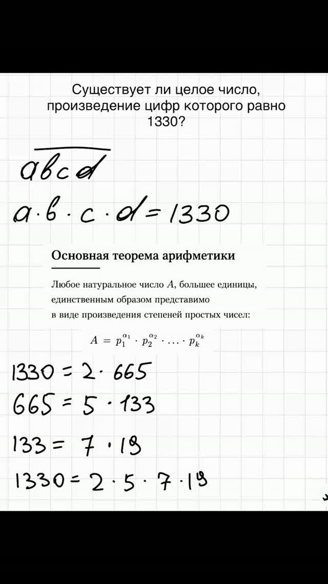 Применяем основную теорему арифметики