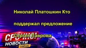 Николай Платошкин Кто поддержал предложение Сергея Лаврова