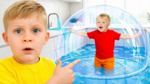 Дети учатся экономить воду.