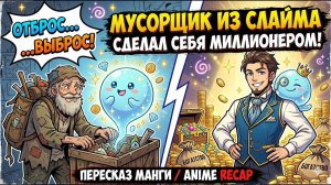 Бедный мусорщик переродился и стал самым богатым в мире с помощью Слайма! 📈 Пересказ аниме/манги