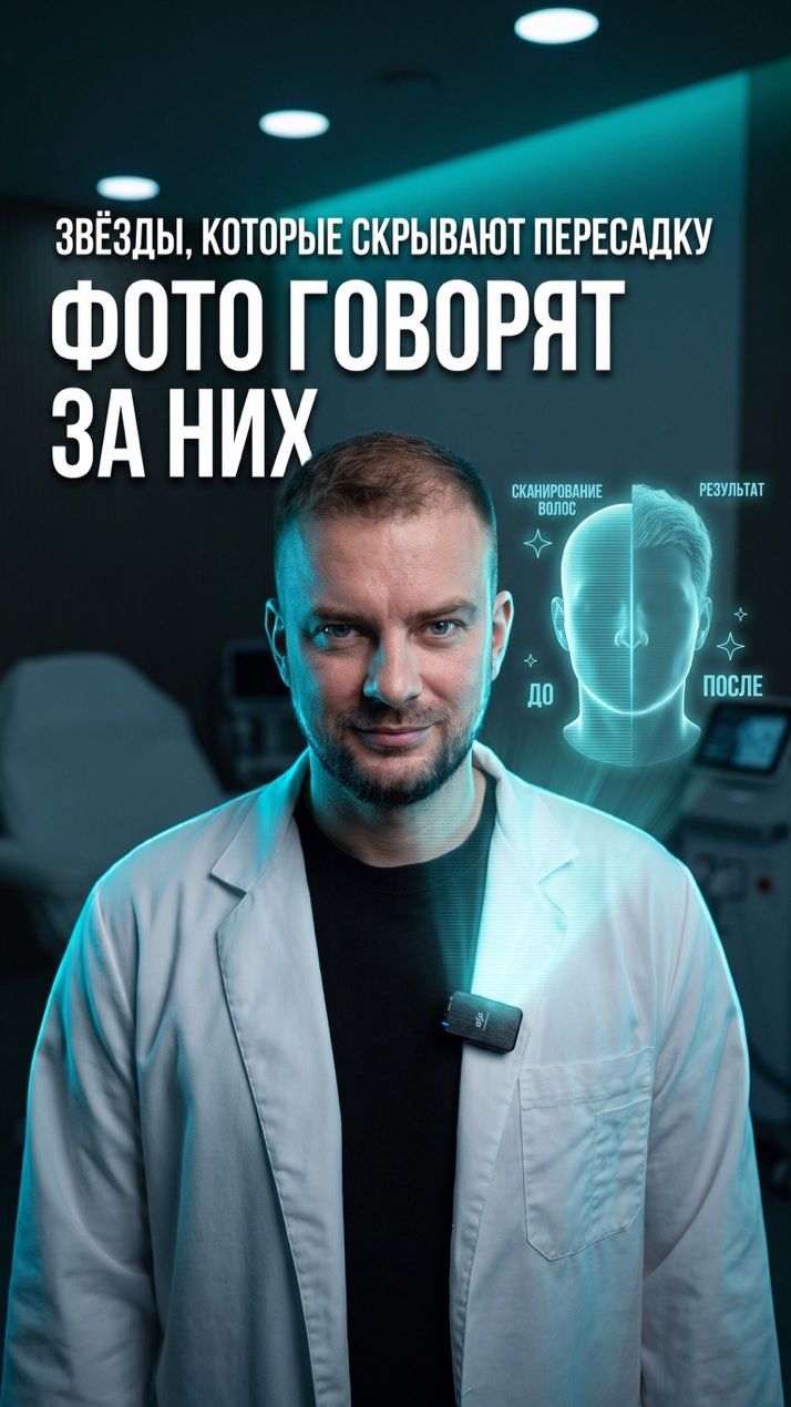 🎬 Пересадка волос у звёзд: Маск, Руни, Рамзи, Хэмилтон — разбор по фото