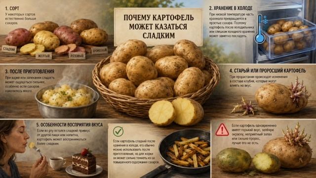 Почему картофель может казаться сладким?