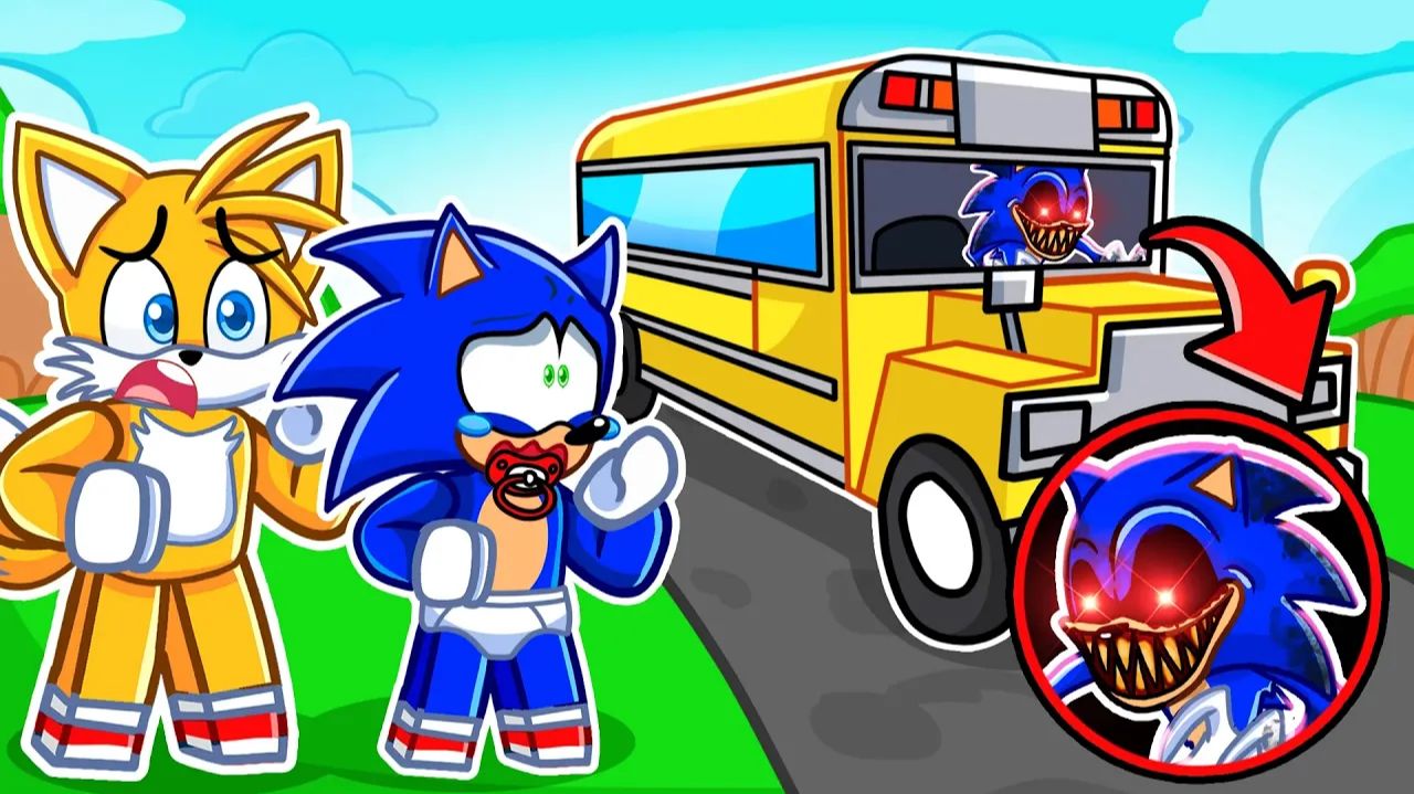 SONIC.EXE последовал за МАЛЫШОМ СОНИКОМ ДОМОЙ ИЗ ШКОЛЫ в Роблокс!