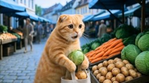 Детский мультфильм. История мамы-кошки  Мама-кошка собирает урожай,  Вкусное блюд из тыкв ч 1