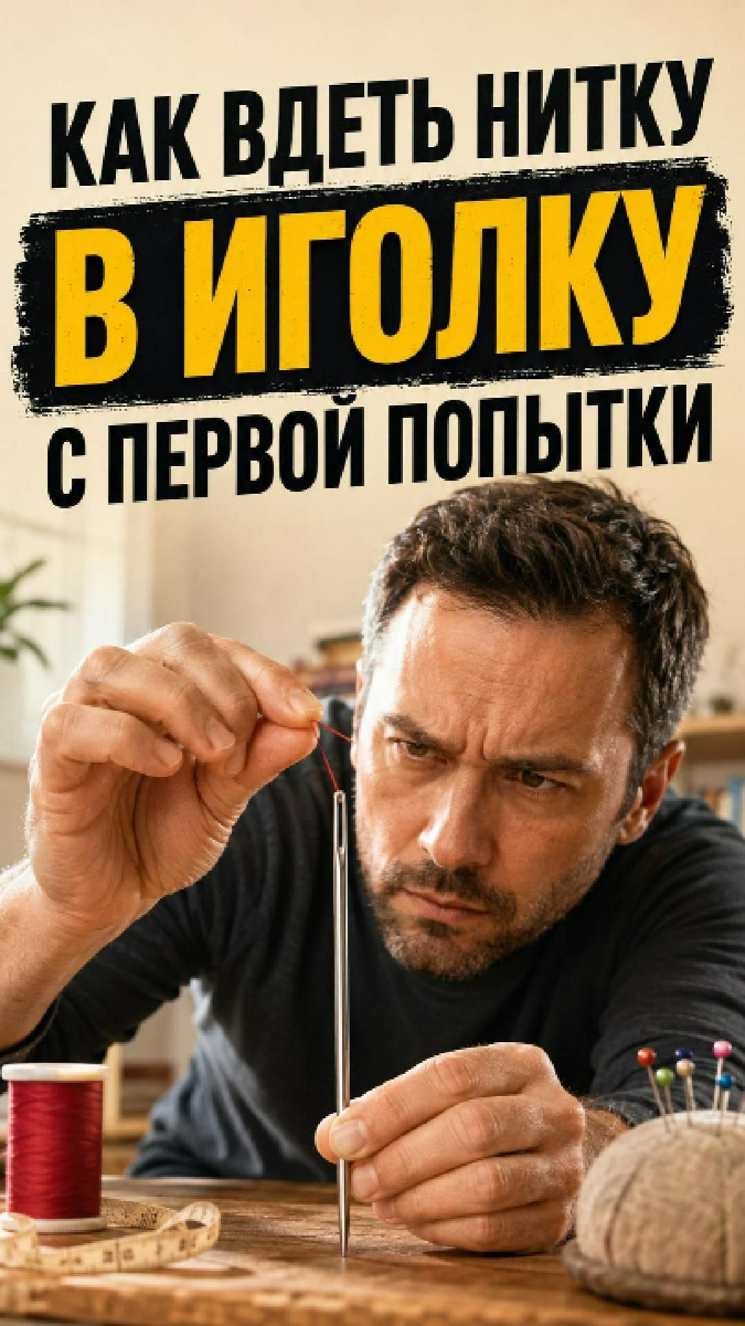 Как вдеть нитку в иголку? Всего 4 шага