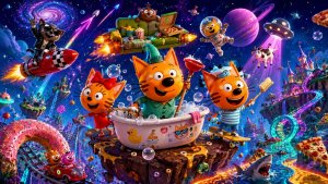 Три кота, игры для детей.