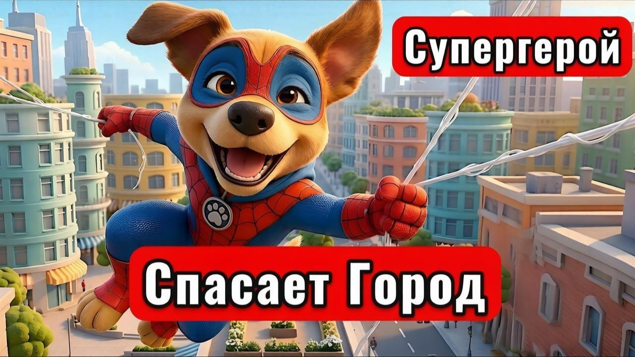 Щенок-Супергерой Спасает Город. Мультфильм детям.