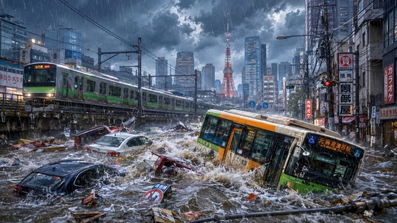 23.08.2026 - Экстремальные осадки в Японии❗ Под водой города Тода, Сайтама и Агео❗