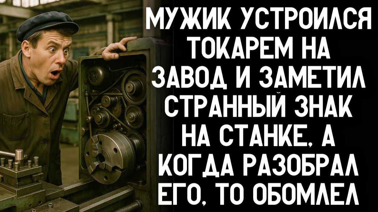 Мужик устроился токарем, заметил странный знак на станке, разобрал — и обомлел. Аудио-рассказ!