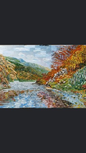 Картина масллм. Сахалинский пейзаж.