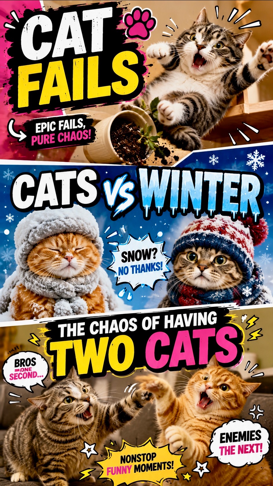 Cat Fails, Cats Vs Winter & The Chaos Of Having Two Cats