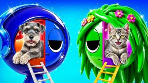 Челлендж с Incredibox Sprunki! Секретные комнаты для животных одного цвета! Зеленый