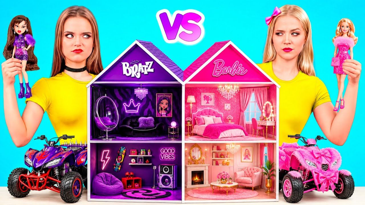 Строим Удивительный Кукольный Домик Барби Vs Братц Челлендж # Простые Трюки для Декора TeenDO