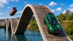 Испытание «Тачки против американских горок: мост» в (BeamNG/Drive)