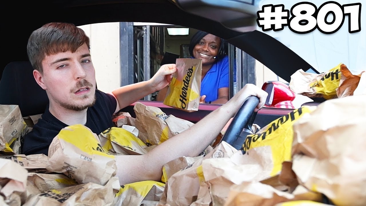 Делаем Заказ в Одном и Том же Автокафе 1000 раз! MrBeast на Русском!