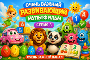 Развивающий мультфильм для детей: цвета, буквы и счёт — серия 3
