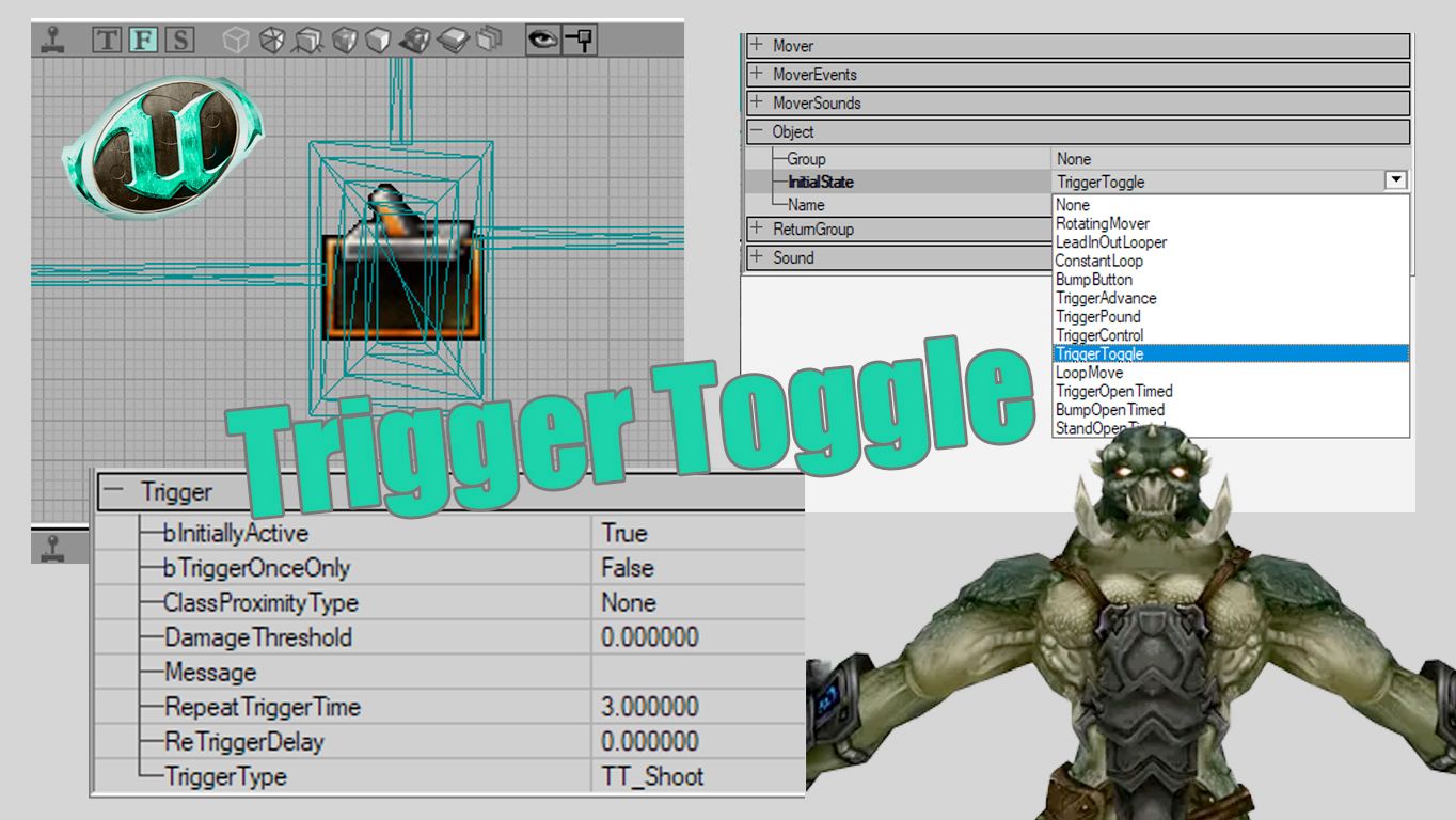 Управление Mover через Trigger по типу ВКЛ ВЫК в UnrealEd