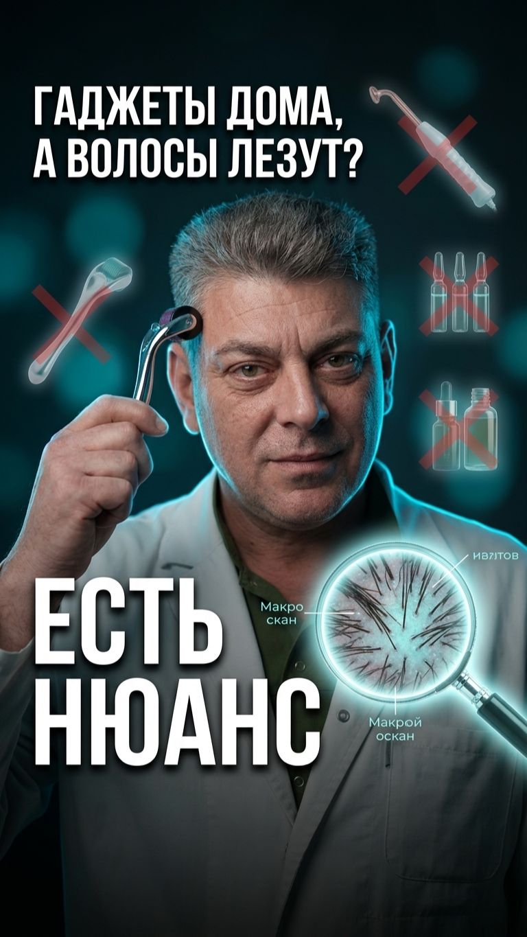 Мезороллер + дарсонваль дома — а волосы лезут? 😬