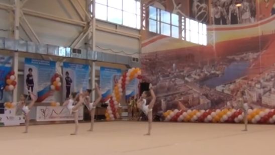 булавы - выступление групповой команды по художественной гимнастике 28 января 2018 года