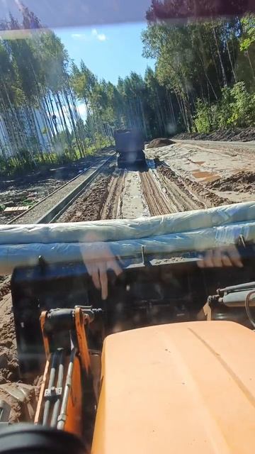 геотекстиль на дорогу 🚜😁#дорога #работа