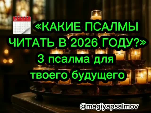 🗓️ «КАКИЕ ПСАЛМЫ ЧИТАТЬ В 2026 ГОДУ» 3 псалма для твоего будущего