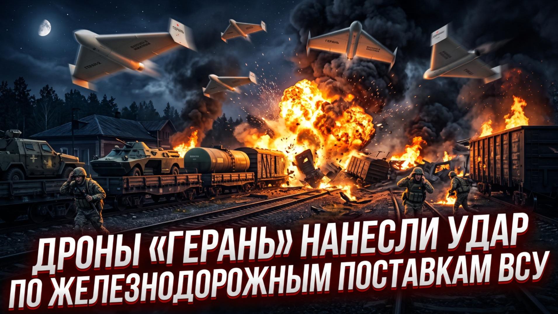  Дроны Герань нанесли удар по железнодорожным поставкам ВСУ