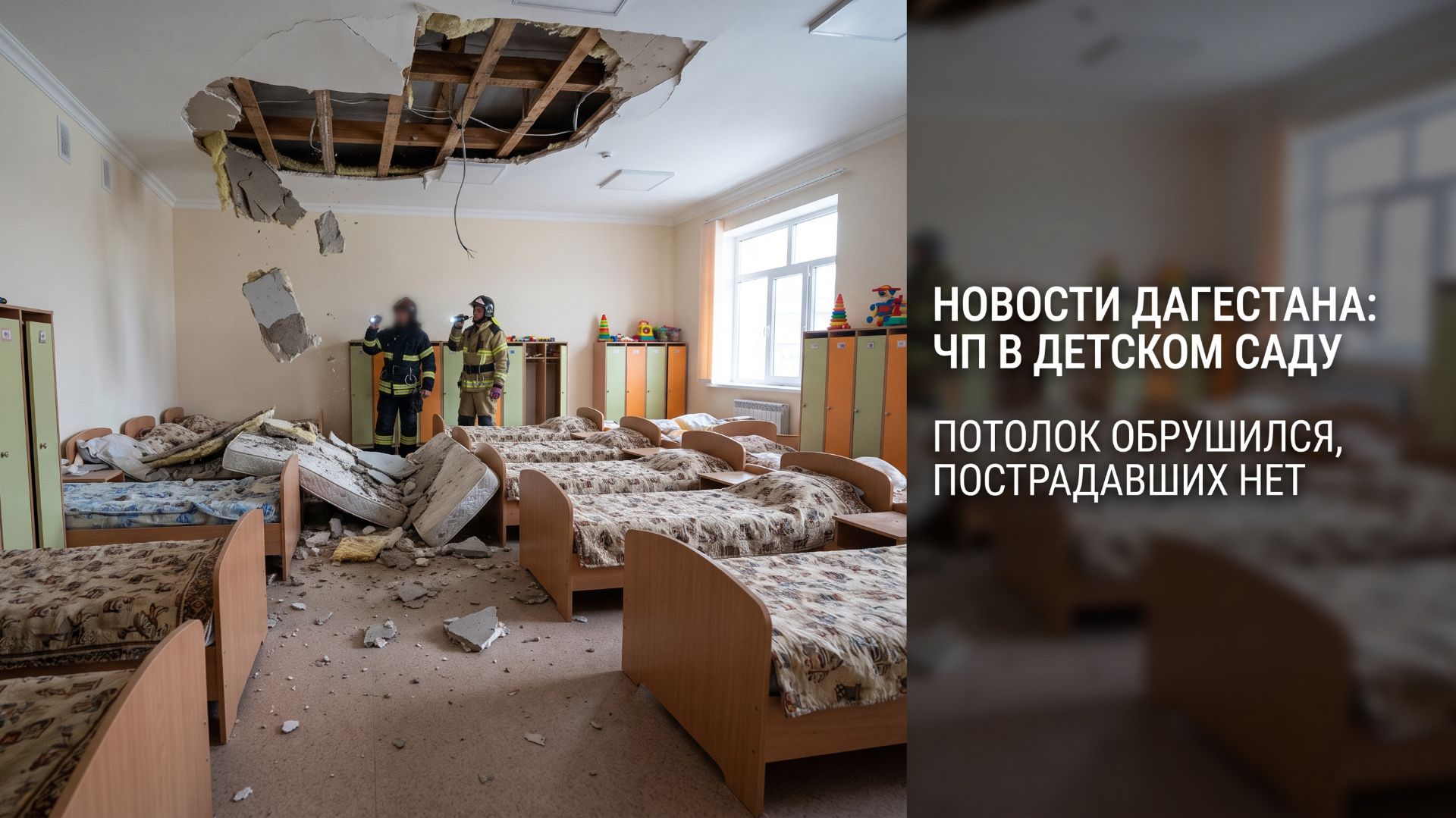 Штукатурка рухнула прямо на детские кровати: ЧП в новом садике Дагестана