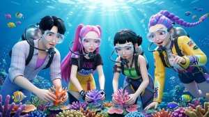 Посадка кораллов с Джину 🌊🐠 [Охотники на демонов KPop]