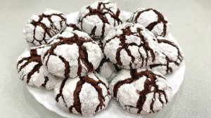 Шоколадно мраморное печенье с трещинками!Простой и очень вкусный рецепт!