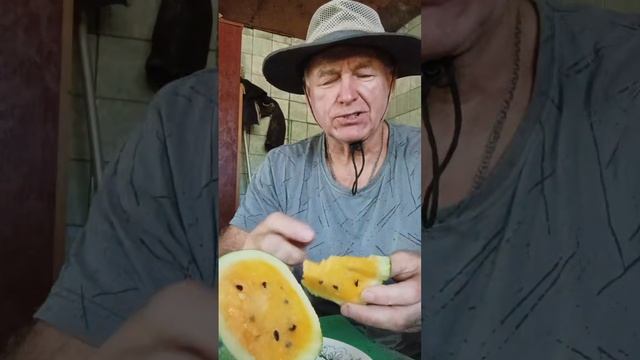 Ем арбуз с овсянным печеньем. Приятного всем аппетита.