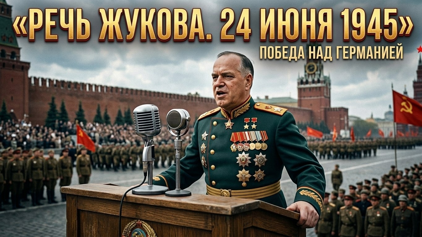 СЛОВА ПОБЕДИТЕЛЯ: Полная речь маршала Жукова на Параде Победы 1945 года [Оригинал]