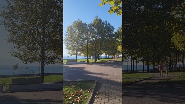 Кросс с флагом вдоль моря
