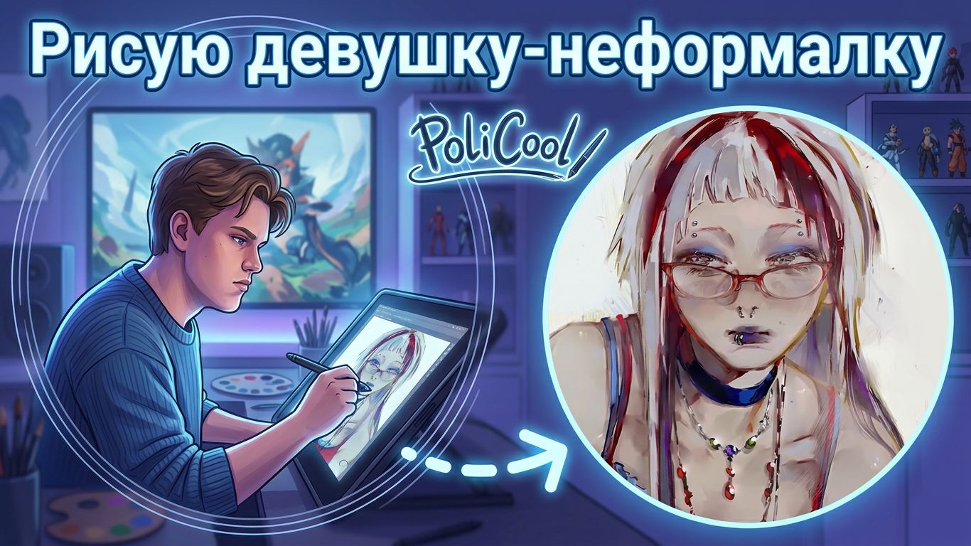 РИСУЮ девушку-неформалку