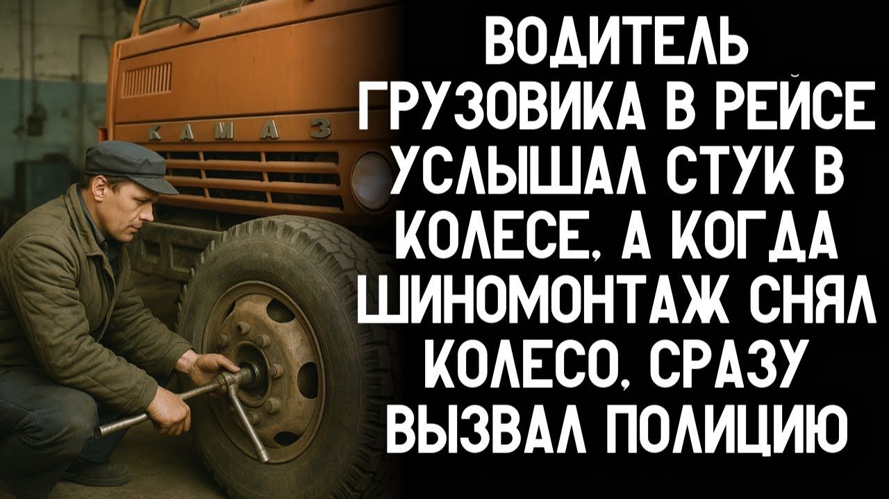 Водитель КАМАЗа услышал стук в колесе. Шиномонтаж снял его — и все были шокированы. Аудио-рассказ!