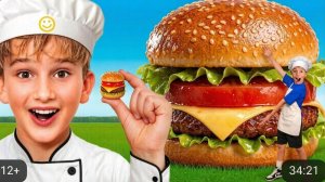 🍿🍦 челлендж ГИГАНТСКИЙ против МАЛЕНЬКОГО!