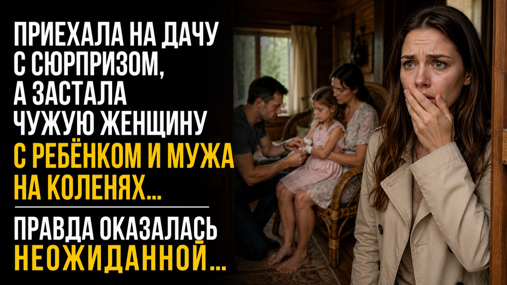 Приехала к мужу на дачу без предупреждения и увидела чужую женщину с ребёнком. Правда потрясла всех
