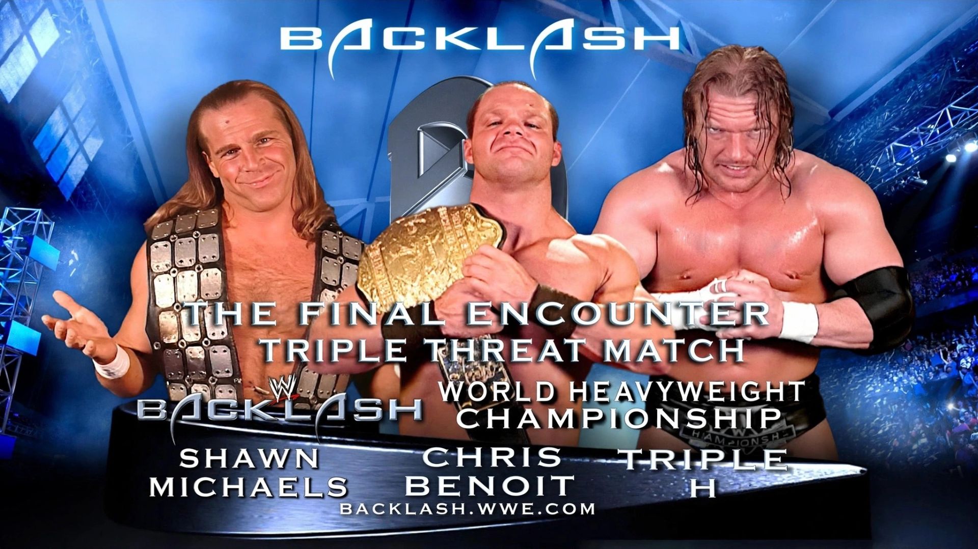 Triple H Vs Shawn Michaels Vs Chris Benoit (WWE Backlash, 2004)