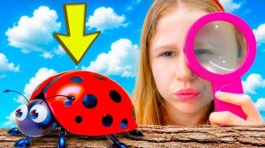 Настя и её друзья ловят насекомых дома