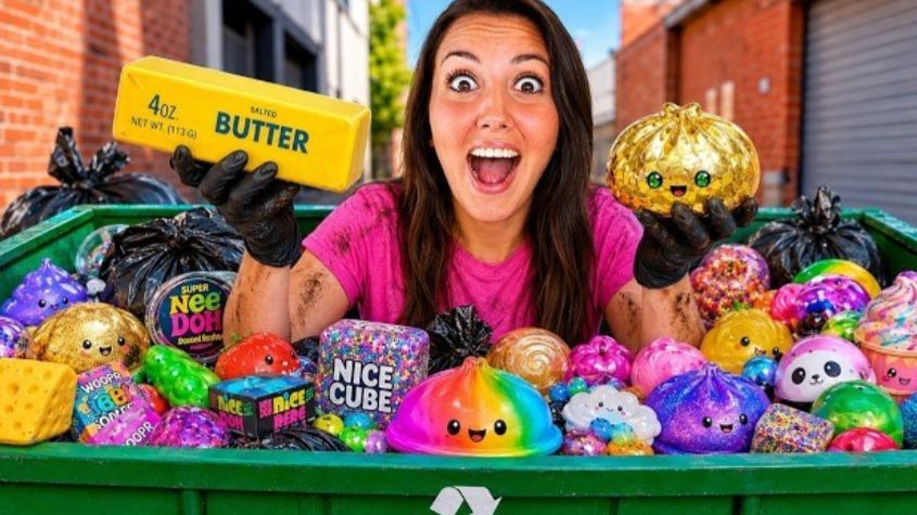 🍿 Находим 100 вирусных сквиш дамплингов в мусорном баке! 🗑️