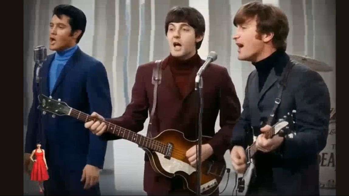 ИИ. Если бы Элвис и The Beatles  вместе выступили...!. #Битлз