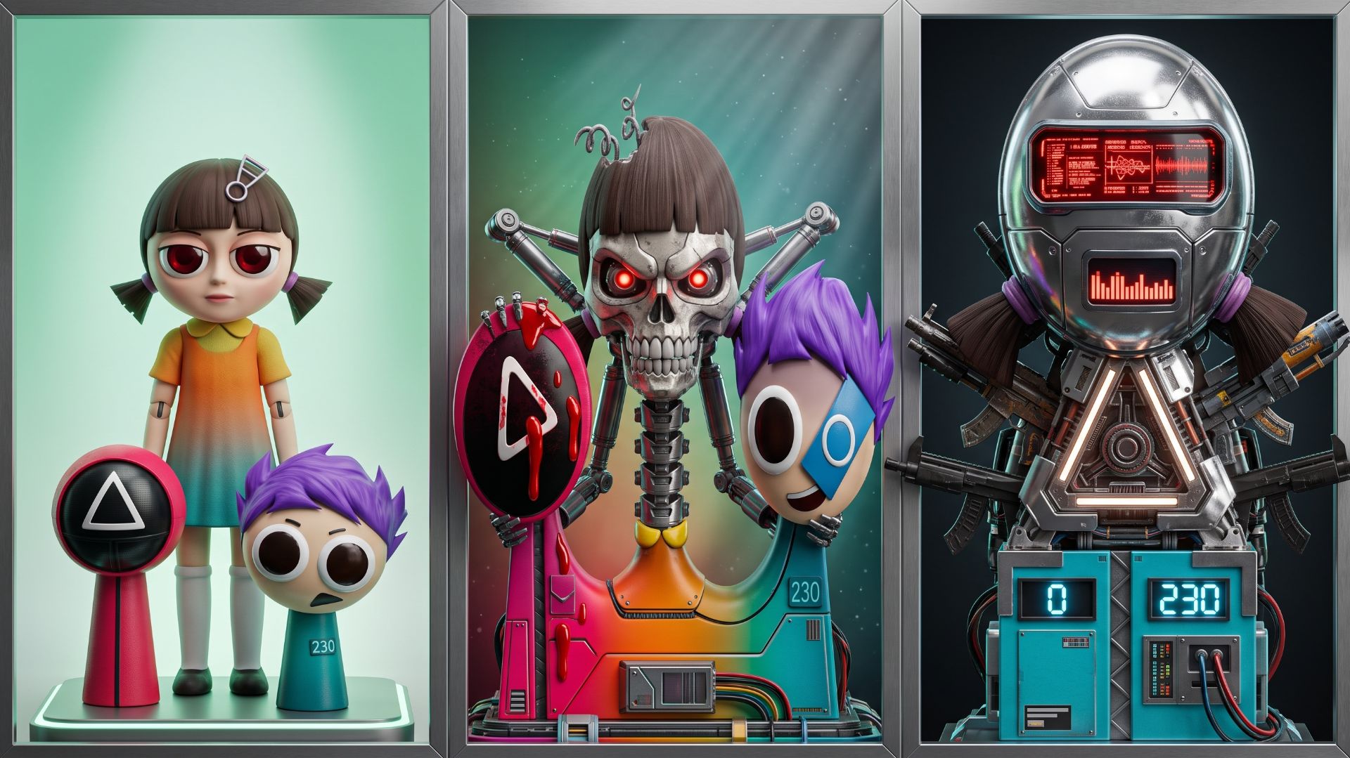 Спранки: Игра в кальмара — Танос, Кукла и Солдат (Симбиоз Фаз) | Incredibox Sprunki