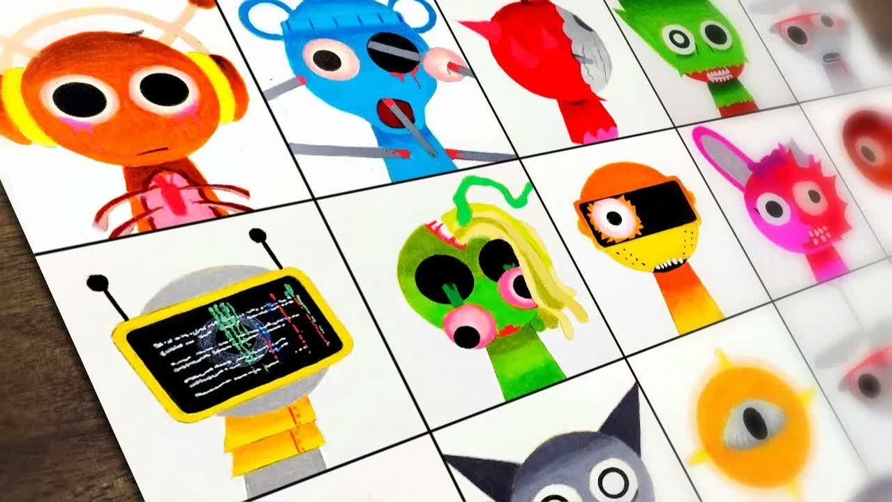 Рисуем всех Спрунки из Incredibox Перезапуск Фаза 2 Часть 1