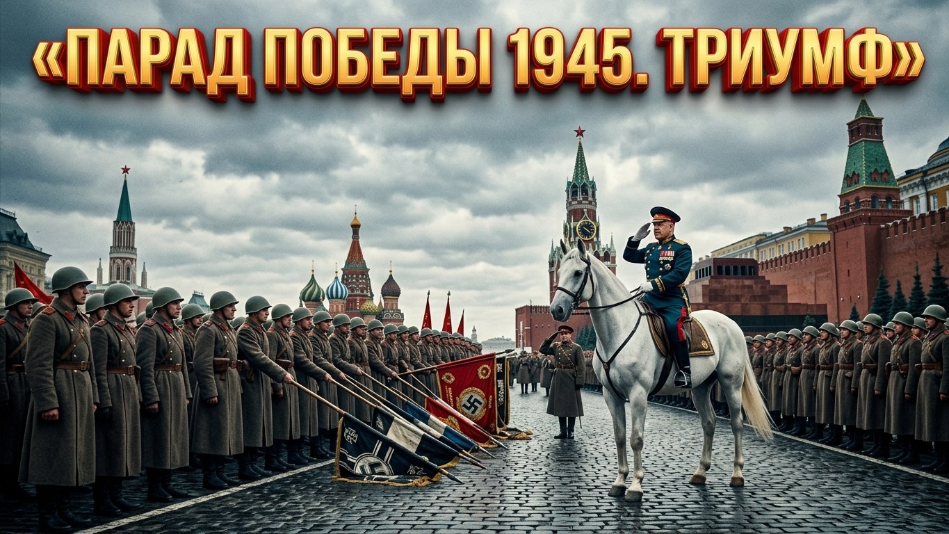 ПАРАД ПОБЕДЫ 1945: Полная оригинальная цветная хроника триумфа [Public Domain]