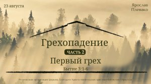 23.08.2026 Ярослав Плевако «Грехопадение. Часть 2. Первый грех.»